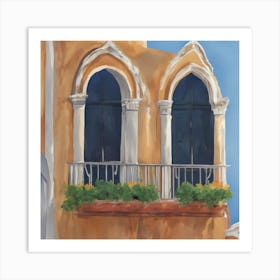 Amalfi Window Art Print Venice Balcony Art Print