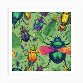 Bright bugs Art Print