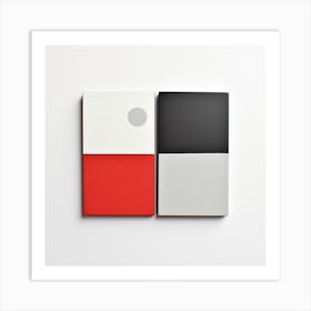 Red & Black Squares Art Print