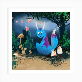 Fantasy Creatures In The Wood Art Print