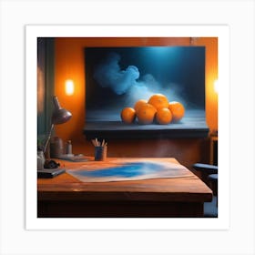 Oranges On A Table Art Print