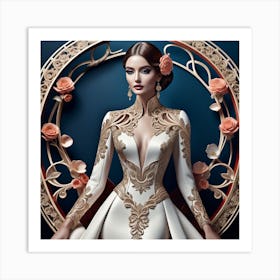 Woman In A Wedding Dress 1 Art Print