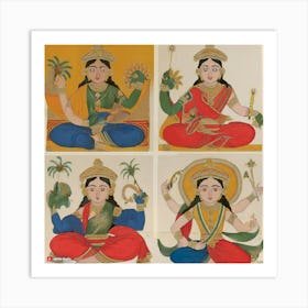 Four Hindu Goddesses Art Print