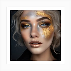 Gold Makeup Art Print