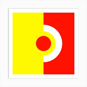 Circle Within Circle in Red And Yellow Art Print