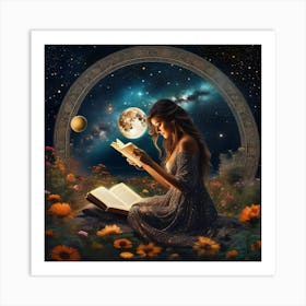 Girl Reading A Book Art Print