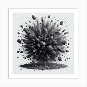 Explosion white and black Art Print