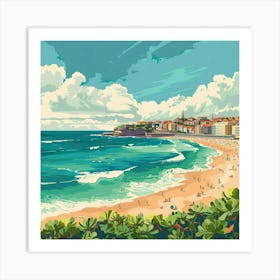 Beach Scene In Portugal Art Print