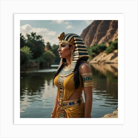 Leonardo Lightning Xl A Female Wears Like An Ancient Egyptian 1 Art Print