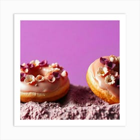 Petal-Perfect Indulgence: A Floral Donut Delight Art Print