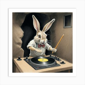 Rabbit Dj 10 Art Print