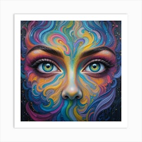 Psychedelic Face Art Print