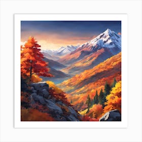 Autumn Landscape Painting 1 Art Print