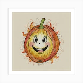 Happy Pumpkin Art Print