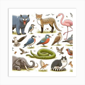 Wild Animals Set Art Print