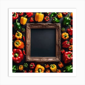 Colorful Peppers In A Frame 25 Art Print