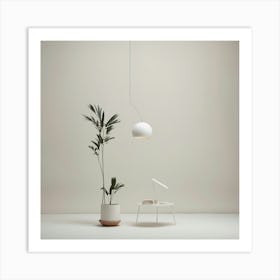 White Pendant Lamp Art Print