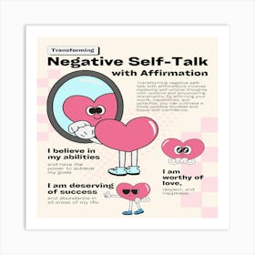 Negative Self Talk With Affirmation Art Print