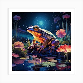 Frog Basking in Starlight Art Print