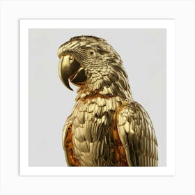 Gold Parrot Art Print