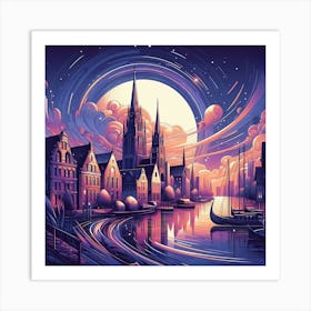 City At Night 4 Art Print