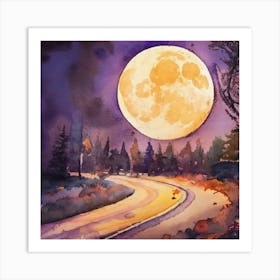 Moonlight Road Art Print