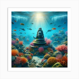 Lord Shiva Underwater Art Print