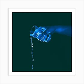 Glass Hand Water Lighting Wallpaper 1024x1024 Art Print