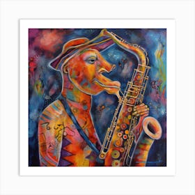 Saxophone Player Art Print