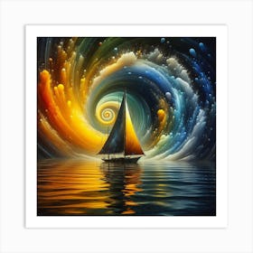 Sailboat In The Ocean 1 Art Print