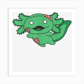 Axolotl Halloween Cute Zombie Costume Axolotls Halloween Art Print