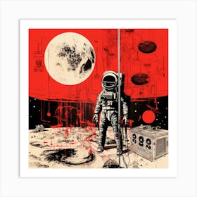 Astronaut On The Moon 1 Art Print