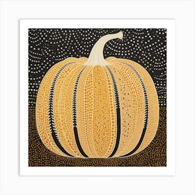 Yayoi Kusama Inspired Pumpkin Black And Yellow 4 Art Print