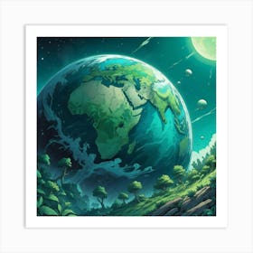 Earth In Space Art Print