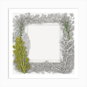 Frame Created From Fennel On Edges And Nothing In Middle Ultra Hd Realistic Vivid Colors Highly (4) Art Print