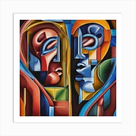 Kidney With Kidney Cubism Style Art Print