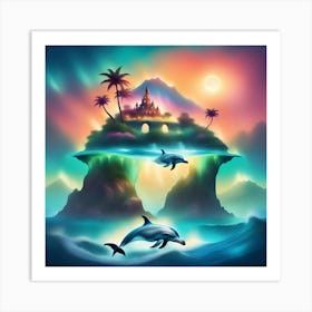 Island Of Dolphins Art Print