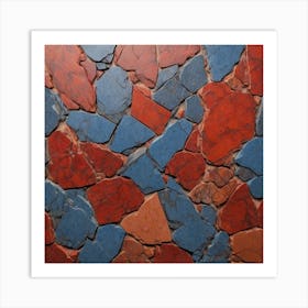 Red and blue Granite Art Print