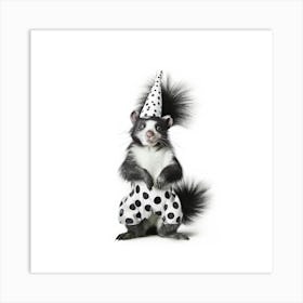 Squirrel In Party Hat Art Print