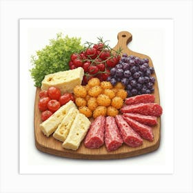 Attractive Charcuterie Board Kitchen Art Affiche