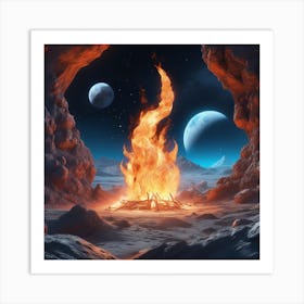 Fire TOO Moon Art Print