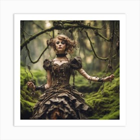 Steampunk Forrest Beauty 1 Art Print