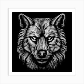 Wolf Head Vector Illustration Art Print