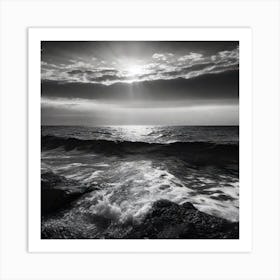 Black And White Seascape 30 Art Print