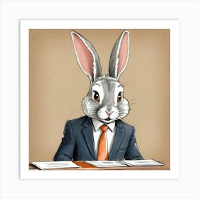 Rabbit In Business Suit 2 Art Print