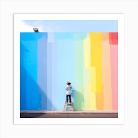 Rainbow Painted Wall Art Print