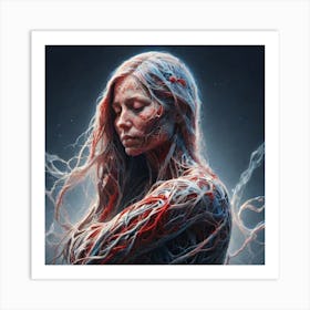 Woman With Bloody Hands 1 Art Print