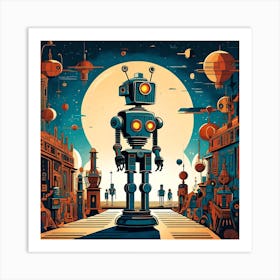 Robot City 1 Art Print