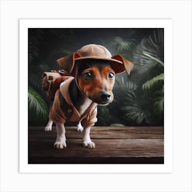 Dog In A Hat Art Print