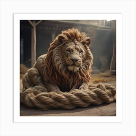 A Lion made of rope 1 Art Print